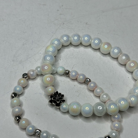 kkcollectionsss Jewelry - Opalite Lotus Charm Bracelet Set